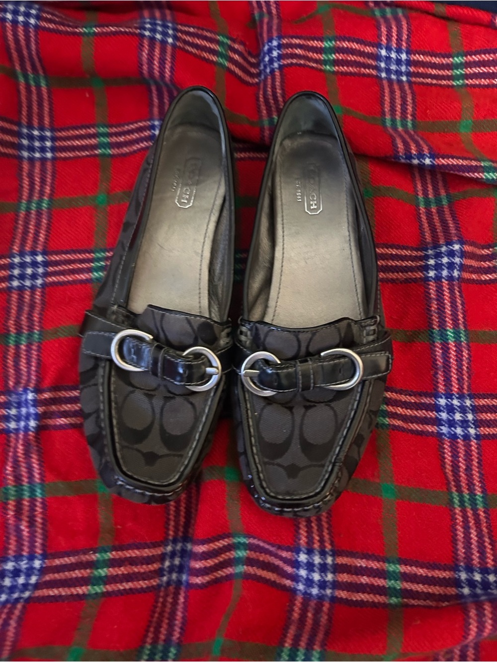 Coach Black Signature Jacquard Horsebit Slip-On Loafers